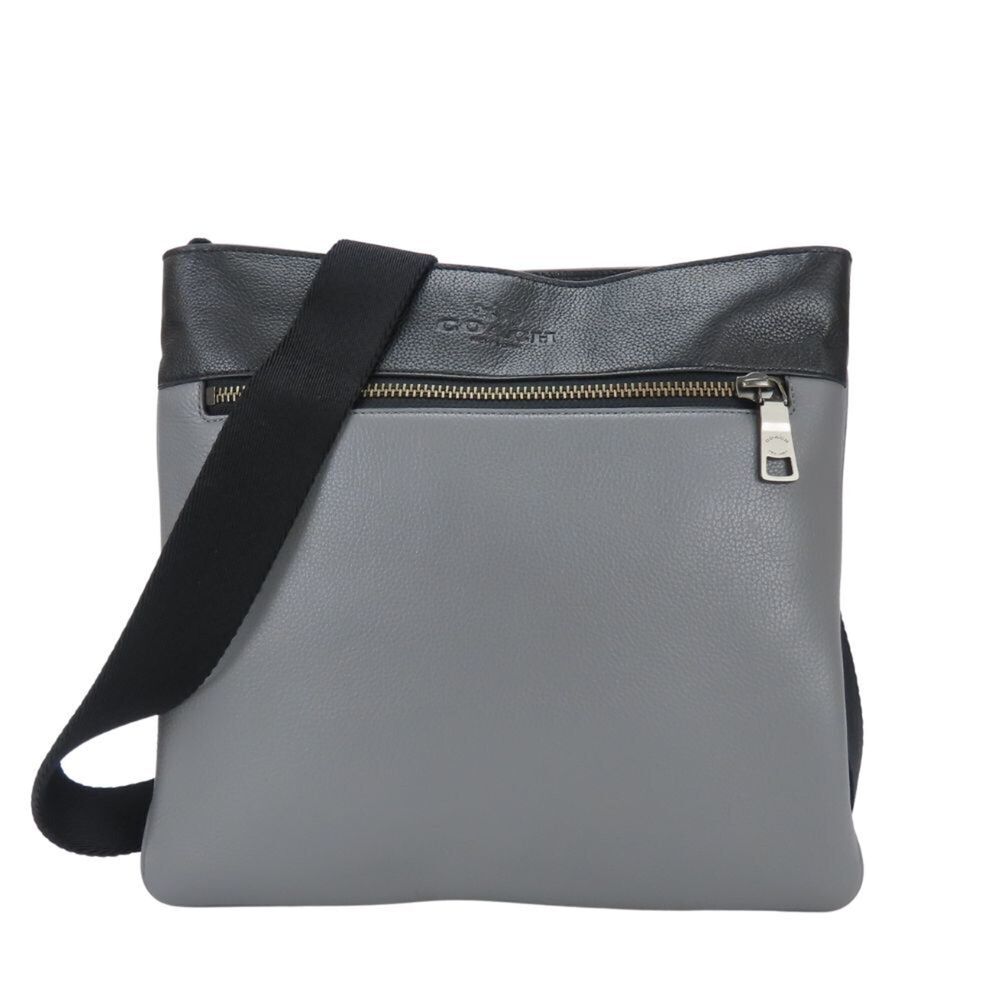 Coach Messenger Bag 71720 Leather Gray Black Crossbody Men's COACH